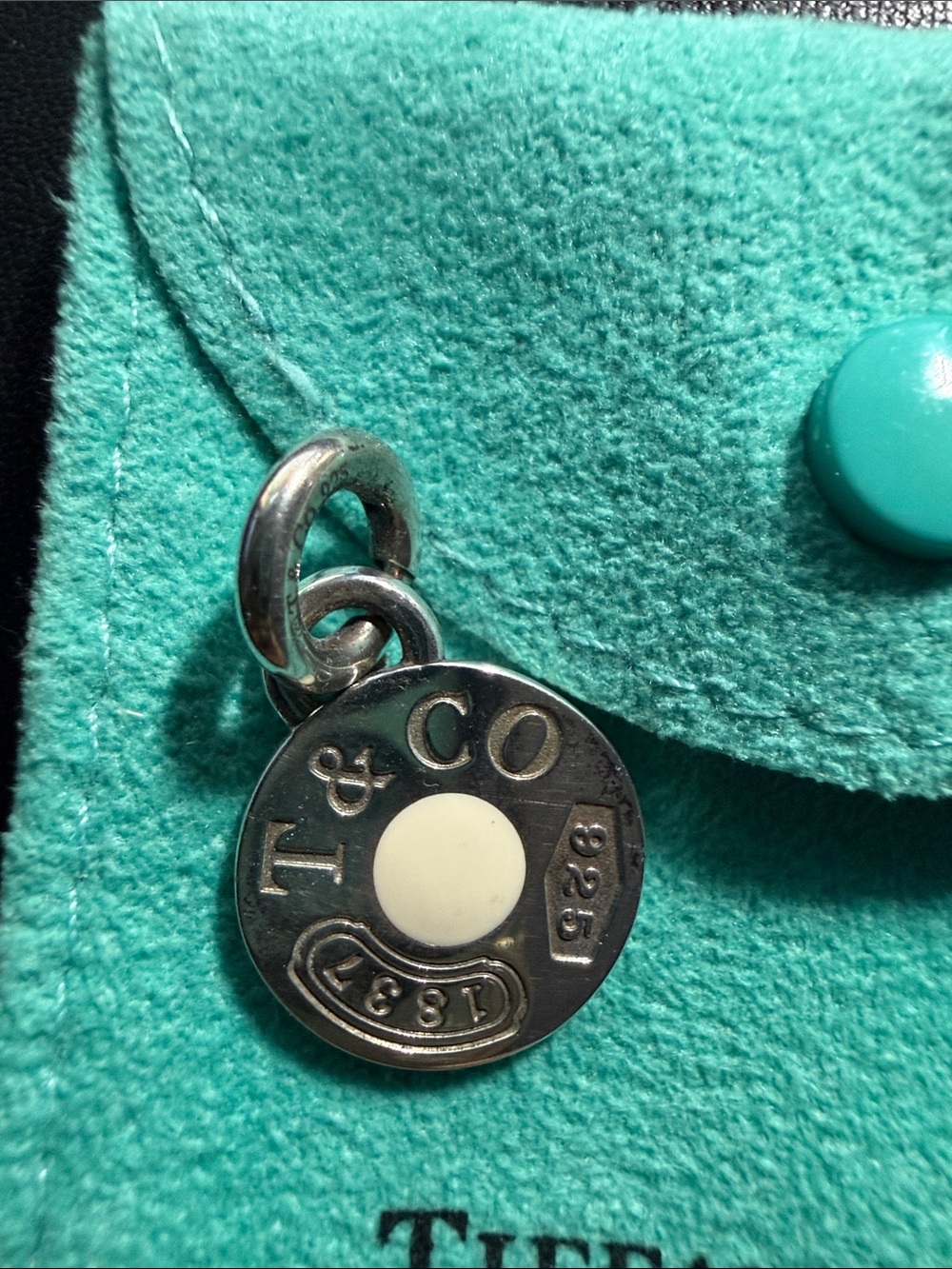 Authentic Tiffany & Co. Sterling Silver Round Tag Charm